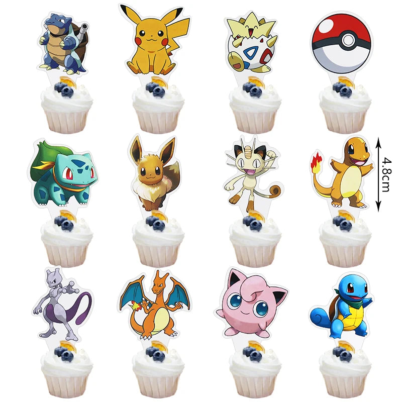 Pokemon Birthday Party Decoration Set – Pikachu Balloon, Banner & Disposable Tableware for Kids