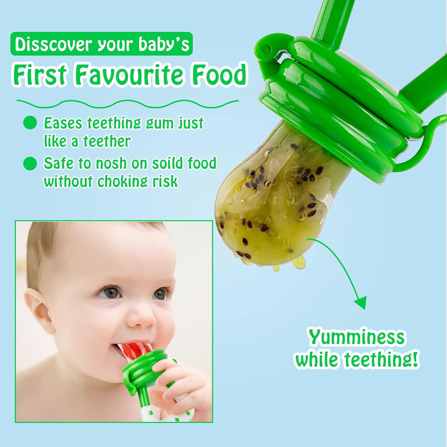 1pc Baby Feeding Spoon Fruit Grinding Pacifier Complementary Bites Silicone Mesh Baby Feeding Tableware