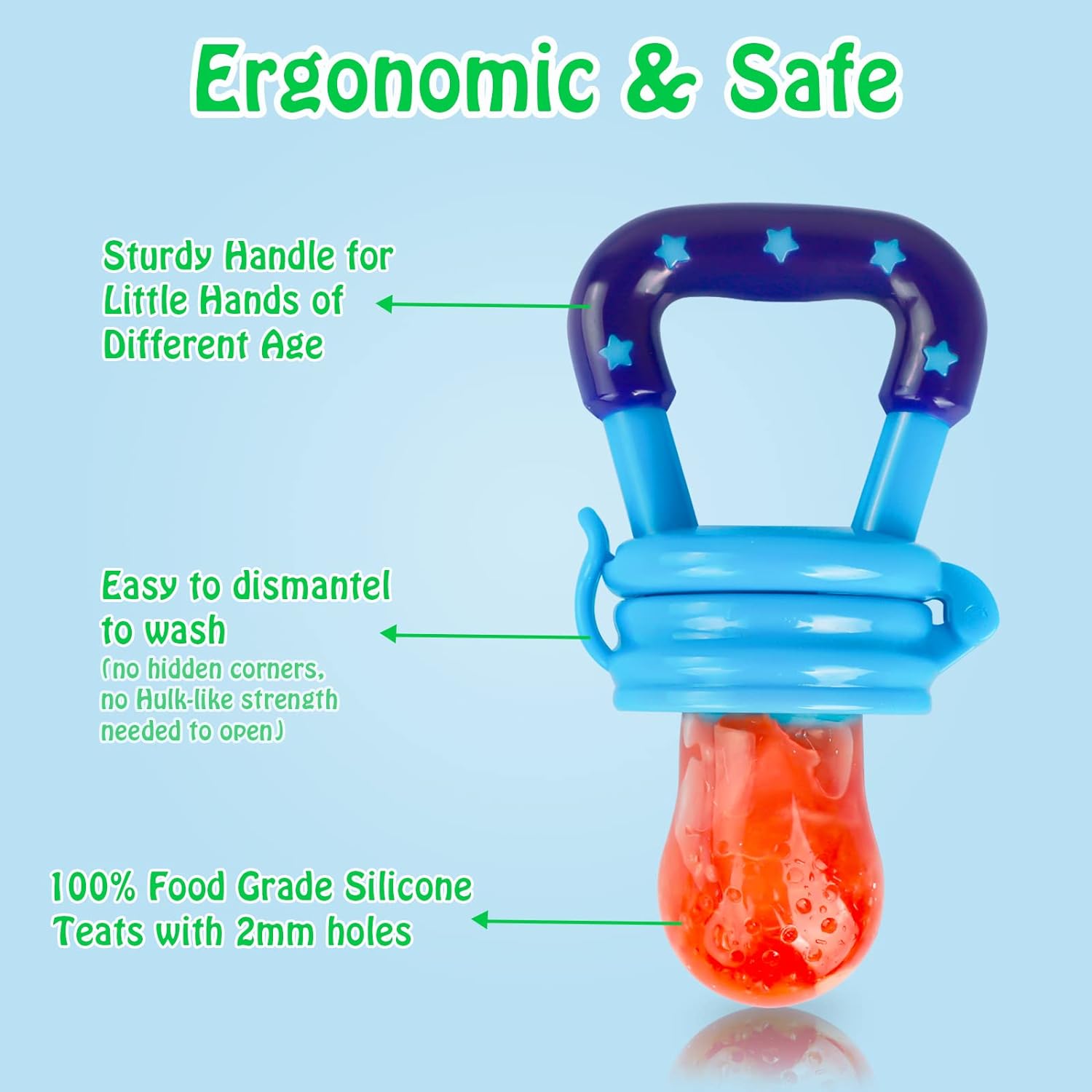 1pc Baby Feeding Spoon Fruit Grinding Pacifier Complementary Bites Silicone Mesh Baby Feeding Tableware