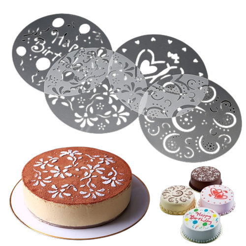 4 Pcs Plastic Cake Stencils – Heavenly Bake Supplies