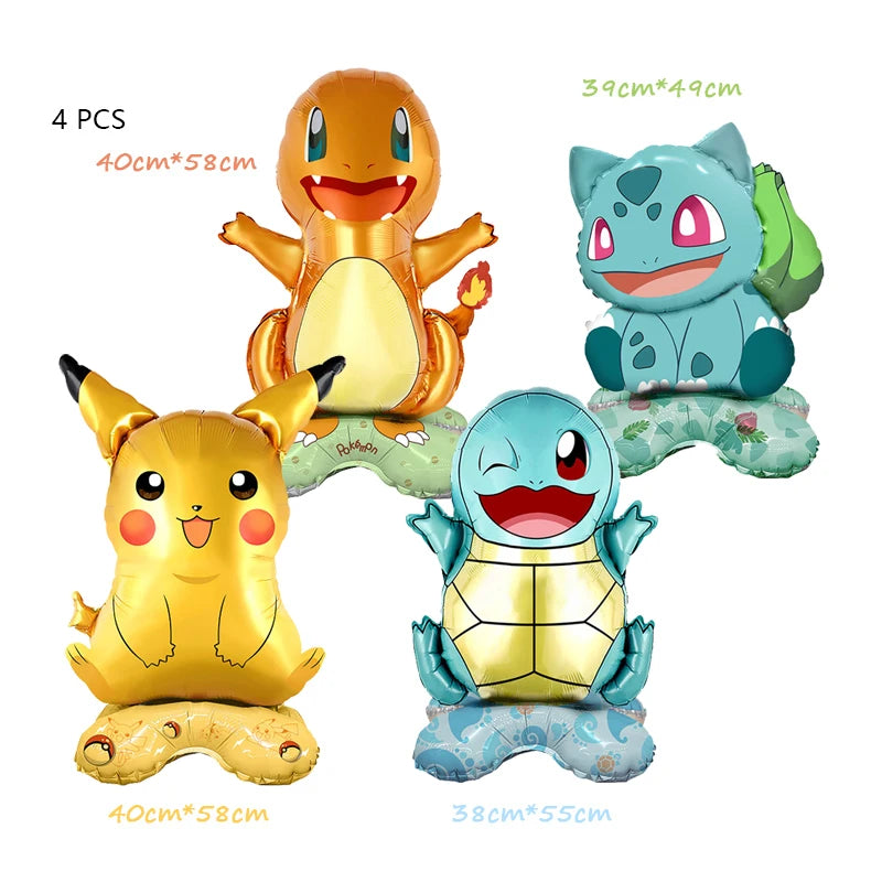 Pokemon Birthday Party Decoration Set – Pikachu Balloon, Banner &amp; Disposable Tableware for Kids