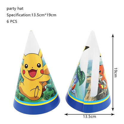 Pokemon Birthday Party Decoration Set – Pikachu Balloon, Banner &amp; Disposable Tableware for Kids