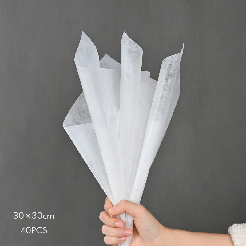 40pcs Cotton Flower Wrapping Paper – Bouquet Liner Sheets for Florist, Wedding &amp; Birthday Gifts