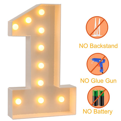 91.5cm Giant Number Balloon Mosaic Frame – Light-Up Marquee Box for Birthday Party Decoration