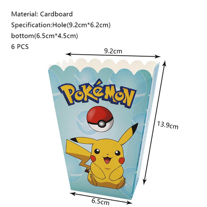 Pokemon Birthday Party Decoration Set – Pikachu Balloon, Banner &amp; Disposable Tableware for Kids