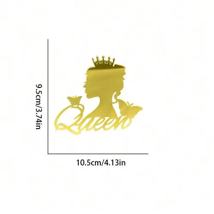 5pcs Unique Boy or Girl Side Cake Topper for Baby Shower with Gold Acrylic Decoration Baking Decorating Tools Party Supplies