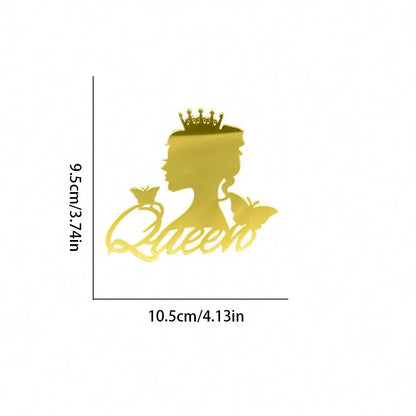 5pcs Unique Boy or Girl Side Cake Topper for Baby Shower with Gold Acrylic Decoration Baking Decorating Tools Party Supplies