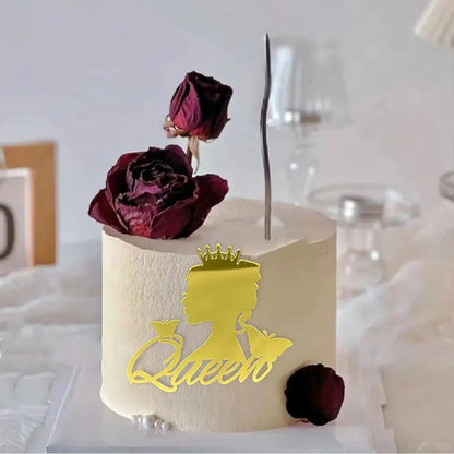 5pcs Unique Boy or Girl Side Cake Topper for Baby Shower with Gold Acrylic Decoration Baking Decorating Tools Party Supplies