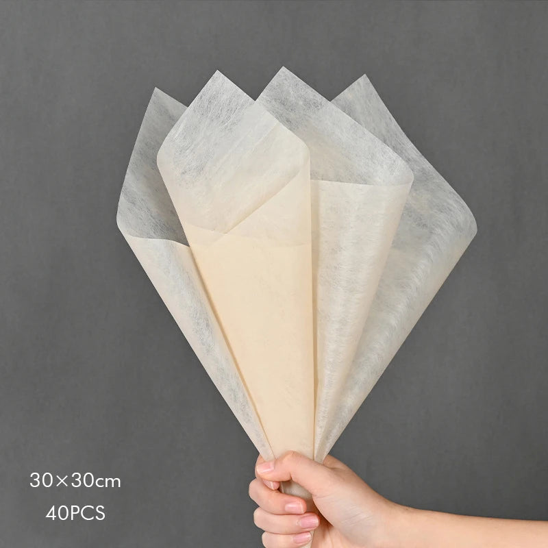 40pcs Cotton Flower Wrapping Paper – Bouquet Liner Sheets for Florist, Wedding &amp; Birthday Gifts